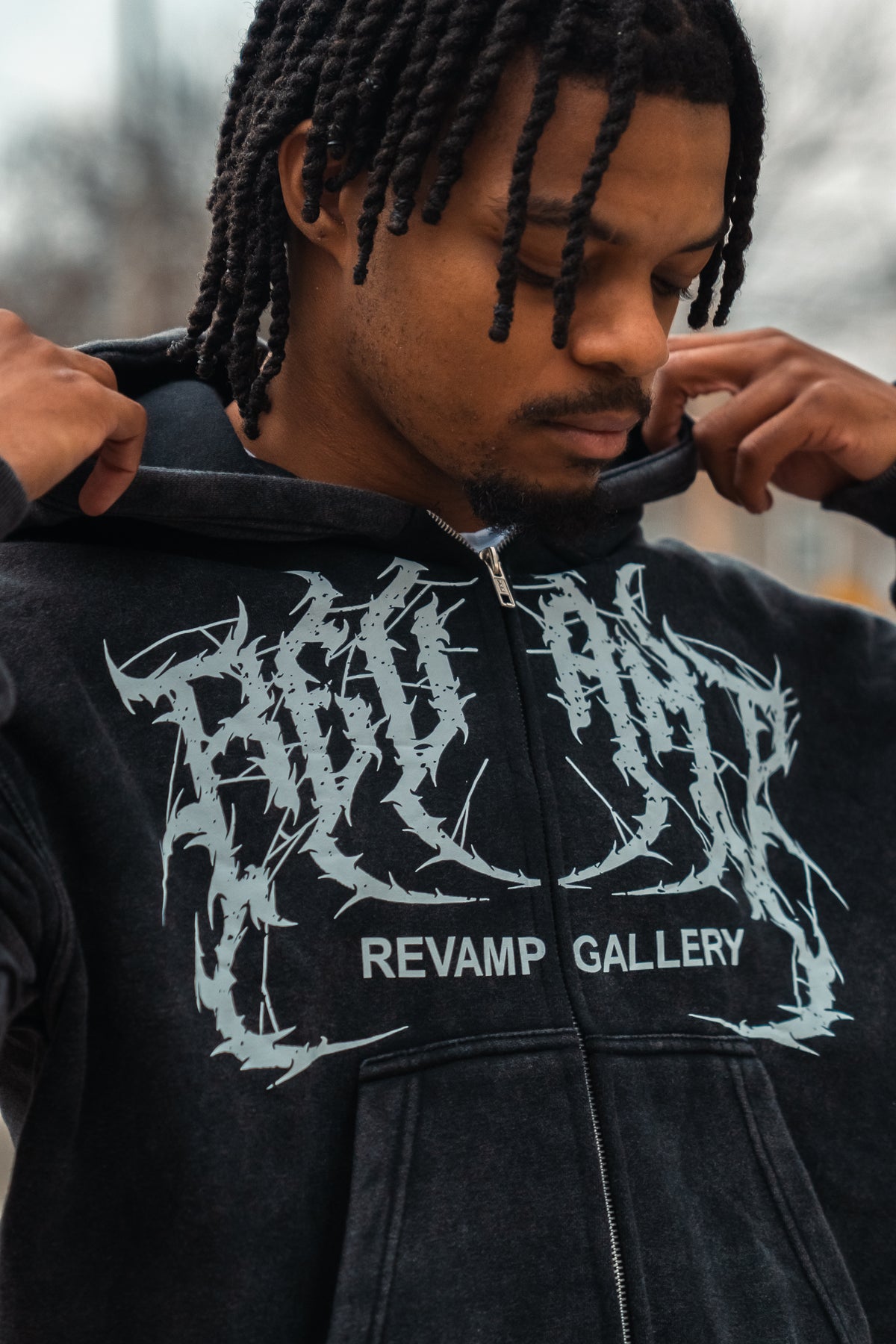 Carbon scar zip up